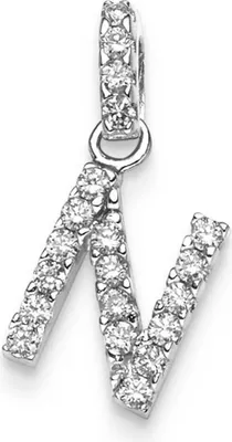 Produktbild von Anhänger Buchstabe N aus 585 Gold Weißgold Diamanten 0.25 ct. TW-SI
