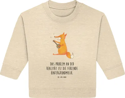 Produktbild von Mr. & Mrs. Panda Organic Baby Pullover Fuchs Gitarre 24. - 36. Monat - Natural Raw - Geschenk, Optimistisch, Bullover, Lagerfeuer, Singen, Musik, glücklich