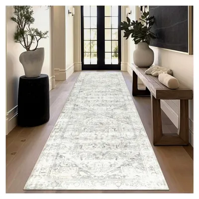 Produktbild von Boho Läuferteppich für den Flur 80x300cm Vintage Flur Runner Waschbare Distressed Küchenläufer für den Eingangsbereich