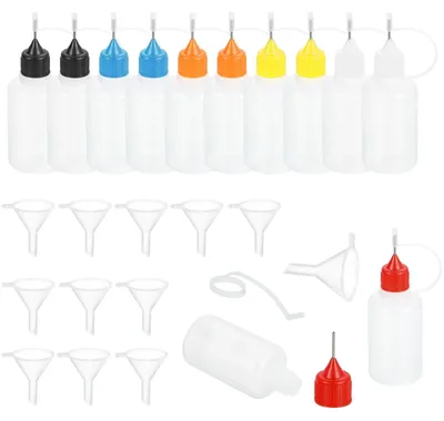 12 Knijpflaschen 30 ml mit Nadelspitze, Präzisionsflaschen