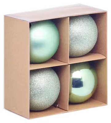 Image de Set de boules de Noël, Ø 10 cm, bleu, 4 pièces