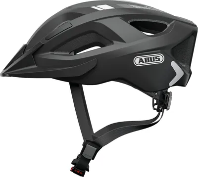 Produktbild von ABUS Stadthelm Aduro 2.0 - Allround-Fahrradhelm mit Licht - in sportivem Design für den Stadtverkehr - für Damen und Herren - Schwarz mit Streifen, Größe L