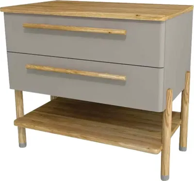 Obrázek produktu pro Koupelnová skříňka pod umyvadlo Devo Sonet kašmír/dub 84 x 75 x 49 cm SF-SU2S84-F112D01L10