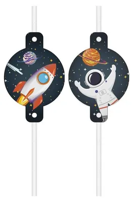 Produktbild von Strohhalme Röhrchen Rakete Weltraum Geburtstag 4 St.