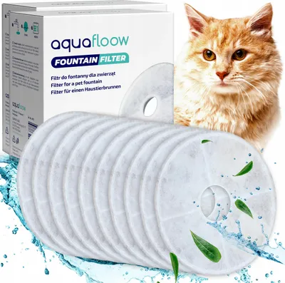 Obrázek produktu pro Aquafloow kulatý filtr pro kočičí fontány 10 kusů - Náhradní filtr pro čistou vodu - Kompatibilní s Catit Flower Fresh & Clear