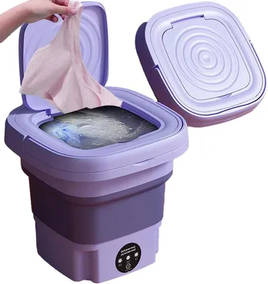 Produktbild von 8L Mini-Waschmaschine tragbar, Wasch und Schleuderfunktion, ideal für Reisen