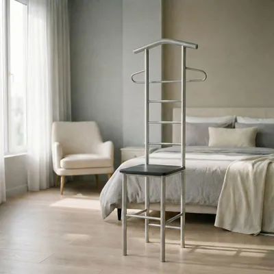 Produktbild von Herrendiener Stummer Diener Kleiderständer JIVO, in schwarz,121 cm, Garderobe mit Hosenbügel