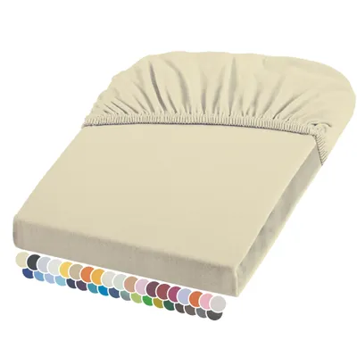Produktbild von liebling Elasthan Spannbetttuch 180x200 bis 190-220 cm, mit Rundumgummizug, faltenfrei & atmungsaktiv, Matratzen bis 26 cm Höhe, vanille