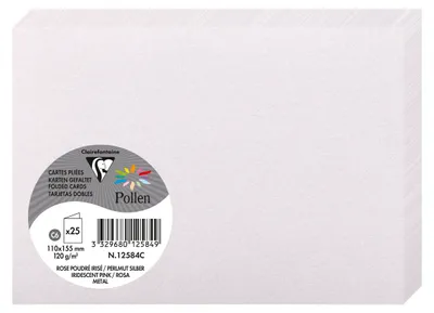 Image de Carte C6 double 210g rose nacré