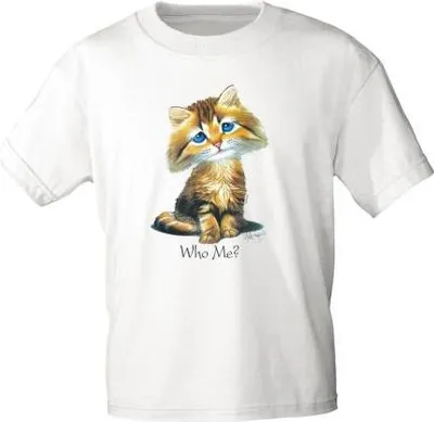 Produktbild von Kinder T-Shirt Print Kätzchen Who me ? 12658 versch. Farben Gr. 110-164 Größe - 110/116