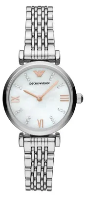 Produktbild von Emporio Armani Uhr AR11204 28mm Gehäusedurchmesser Edelstahl silberfarben Perlmutt Zifferblatt Quarz