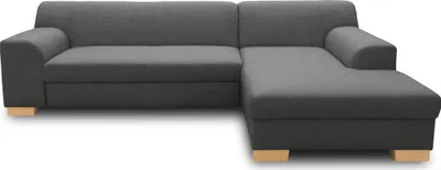 Produktbild von DOMO Collection Ecksofa Tinos, Couch in L-Form, Holz-Beine aus Buche mit Filzgleitern, Sofa, Polsterecke, 273 x 157 x 74 cm (BxTxH), dunkelgrau