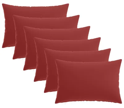 Zdjęcie produktu dla Pokrowce na poduszki vidaXL, 6 sztuk, HEERLEN, kolor: bordo, 40 x 60 cm, poliester