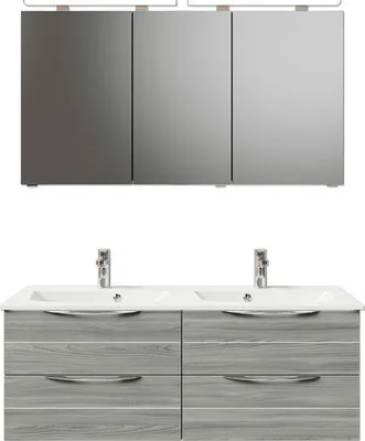 Produktbild von Pelipal Badmöbel-Set Sunline 300 BxHxT 132 x 200 x 48 cm Frontfarbe sangallo grau Badmöbel-Set mit Waschtisch Mineralmar