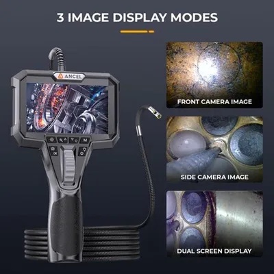 Immagine prodotto di Telecamera per ispezioni di tubature - Obiettivo da 6,5 mm - 7 LED di illuminazione - Boroscopio HD - Endoscopio per fognature