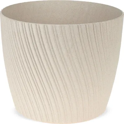 Produktbild von Moderner Blumentopf gerillt in weiß Ø 26 cm