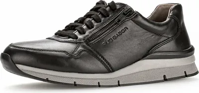 Produktbild von Gabor Herren Sneaker Schwarz mit Schnürverschluss, bequemer Freizeitschuh für den Alltag