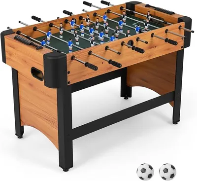 Imagen del producto de Silecomplaza, mesa de futbolín para niños, con 22 jugadores y 2 balones, set completo de futbolín profesional de madera, mesa de fútbol para niños y adultos, 119 x 108 x 79 cm