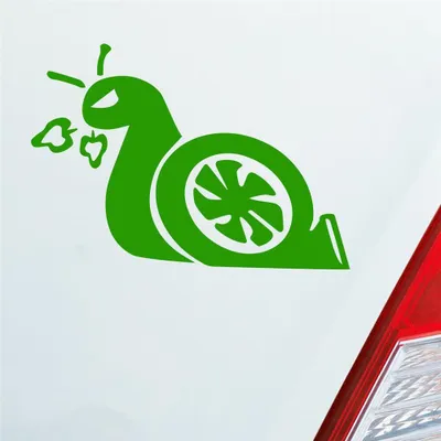 Produktbild von Auto Aufkleber Turboschnecke Schnecke Rennschnecke Race 12x8,5 cm Hellgrün Sticker Heckscheibenaufkleber