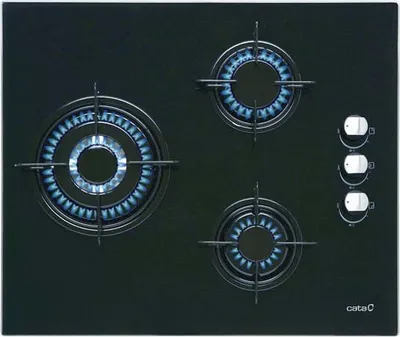 Image de Cata Lcib 6021 Bk Cuisinière à gaz 3 brûleurs bleu bleu One Size