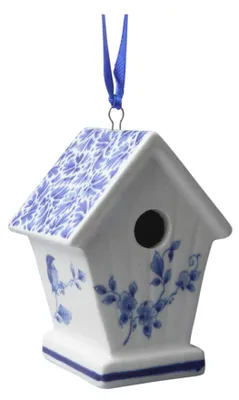 Obrázok produktu pre Heinen Delfts Blau – Vianočná ozdoba, domček pre vtáky – Delftská modrá – Keramika – 7 cm