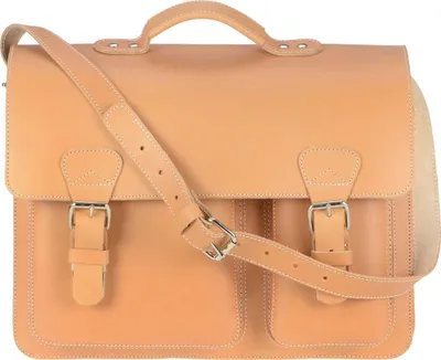 Produktbild von Ruitertassen Lehrertasche Leder Damen Herren 40cm Schultasche Aktentasche 2 Fächer natur braun 2137-10