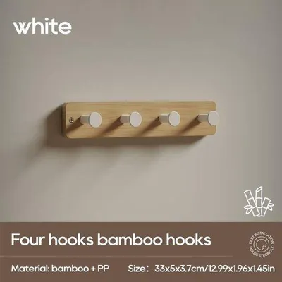 Productafbeelding van Optimus Wandgarderobe, bamboe, 4 haken