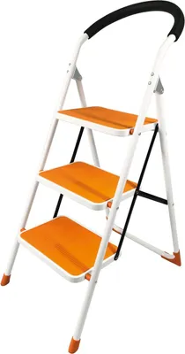 Image de Escabeau Strend Pro WRH2062, 3 marches, charge max. 150 kg, orange