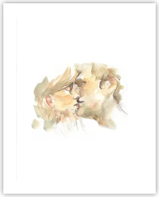 Produktbild von Poster - Poster ohne Rahmen - Kuss Paar Liebe - 40x50 cm - Wand Bild - Wanddeko - Wandbilder - Kunstposter - Wandposter - Bilder - Kunstdruck - Wanddekoration - Wandbild - P2XPA40x50-5005