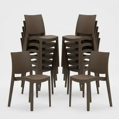 Produktbild von 24er Set Trieste Grand Soleil Polypropylen Stühle für Restaurant - Braun
