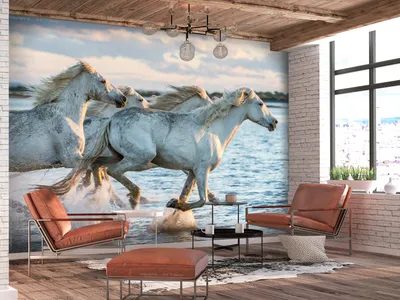 Produktbild von Vlies Fototapete Pferde 400x280 cm Tapeten Wandtapete XXL Tiere Galopp laufen g-B-0142-a-a