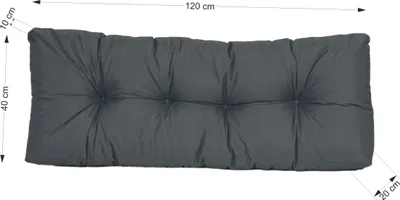 Produktbild von TexDeko Garden Rückenkissen 120x40x20/10cm gesteppt wasserabweisend UV-beständig, Anthrazit