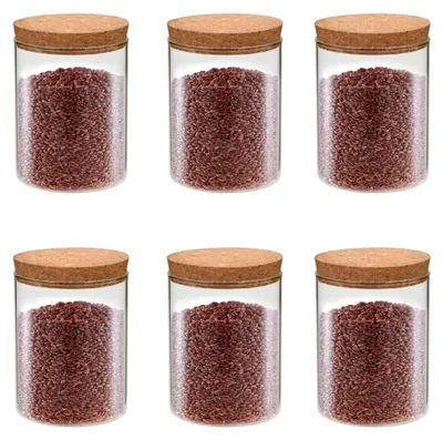 Produktbild von Vorratsbehälter mit Korkdeckel, 6 Stück, 650 ml