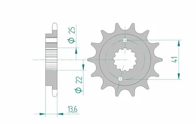 Produktbild von AFAM Stahl Standard Ritzel vorne - 520
