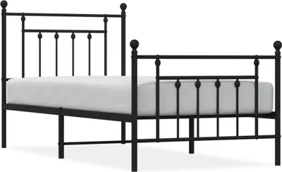 Obrázok produktu pre vidaXL Detská posteľ s čelom a nohami kovová čierna 90x190 cm