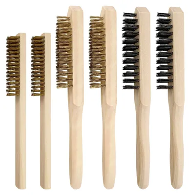 Produktbild von Metallbürsten-Set mit Holzgriff, 6-teilig