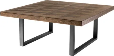 Produktbild von Casa Padrino Couchtisch Braun / Bronze 100 x 100 x H. 43 cm - Luxus Wohnzimmertisch mit Eichenfurnier Tischplatte