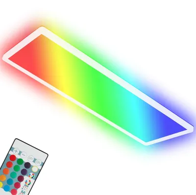 Image de Briloner Leuchten? Plafonnier ultraplat RGBW, plafonnier LED avec r tro clairage, blanc neutre, panneau LED, changement de couleur, dimmable, t l blanc