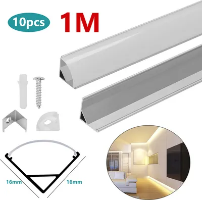 Produktbild von Fiqops 10x1m LED Aluminium Profil LED Leiste Leiste Inner Alu Schiene Modelle,V-form