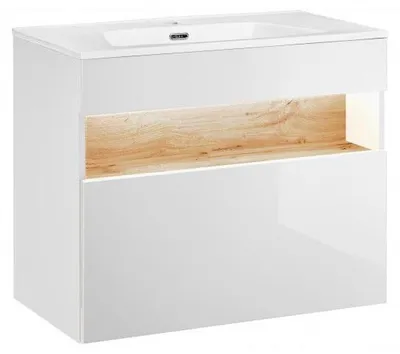Image de Meuble sous vasque - 79 x 45 x 67 cm - Caraïbe White