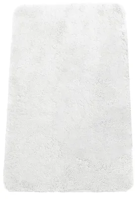 Image de Tapis de bain 50 x 80 cm - Tapis de bain rectangulaire en chenille, antidérapant, absorbant, lavable en machine - Blanc