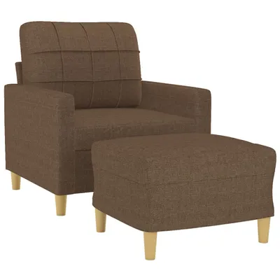 Produktbild von vidaXL Sessel mit Hocker Braun 60 cm Stoff