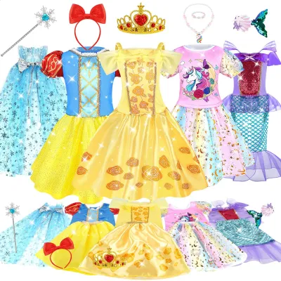 Produktbild von Prinzessinnenkostüm 5-teiliges Set - Prinzessinnenkleid - Umhang - Accessoires - Zepter/Krone/Halskette - Für Mädchen 3-5 Jahre - Verkleidungskostüm