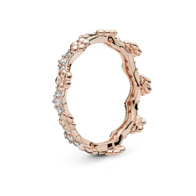 Immagine prodotto di Anello Pandora da donna Flower Crown, placcato oro rosa 14 carati, 187924CZ, misura 54