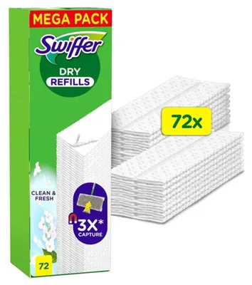 Immagine prodotto di Swiffer 8700216677387 Salviette Swiffer per pavimenti asciutti con fragranza Febreze, confezione da 72 pezzi