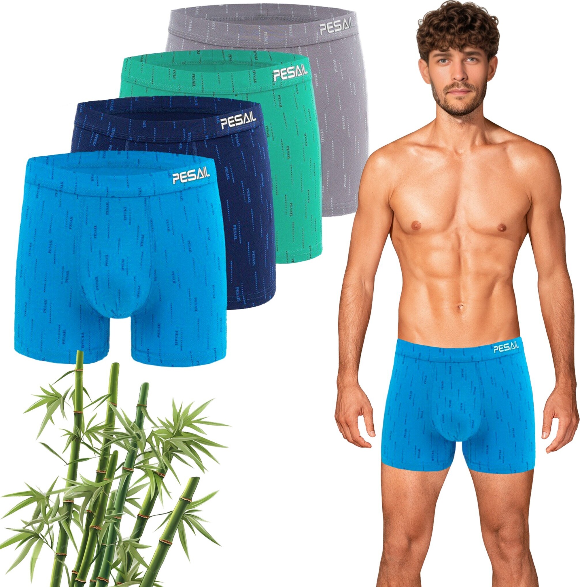 Herren Boxershorts Bambus - Mexikanische Chili Peppers Design, Atmungsaktiv & Bequem