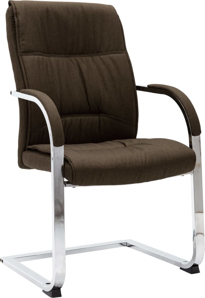 Freischwinger Bürostuhl Braun Stoff