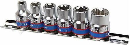 King Tony Satz Star-Einsätze / Torx 3/8" 6 Elem. Kurz E8 - E18, Chrom, Auf der Strecke