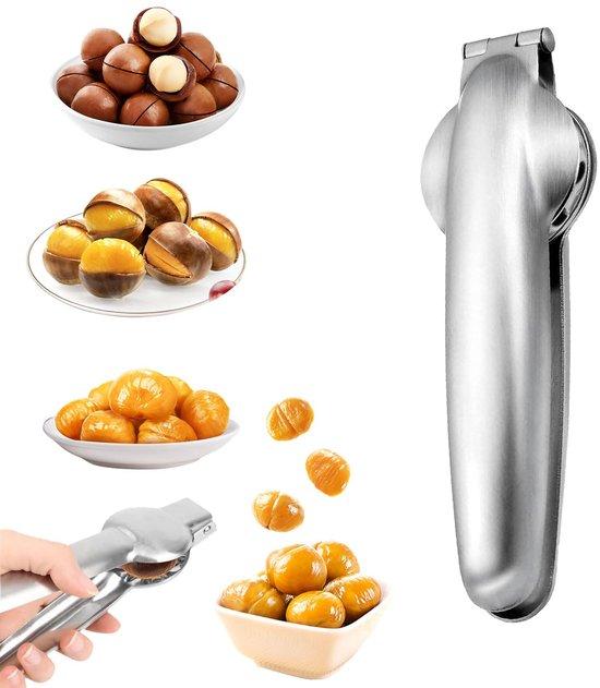 Benza Ibenzoa® Kastanienmesser 2‑in‑1 – Edelstahl Typ 304, Kastanienöffner & Nussknacker zum Öffnen von Kastanien/Walnüssen, 17×5 cm, 160 g, 1 Stück