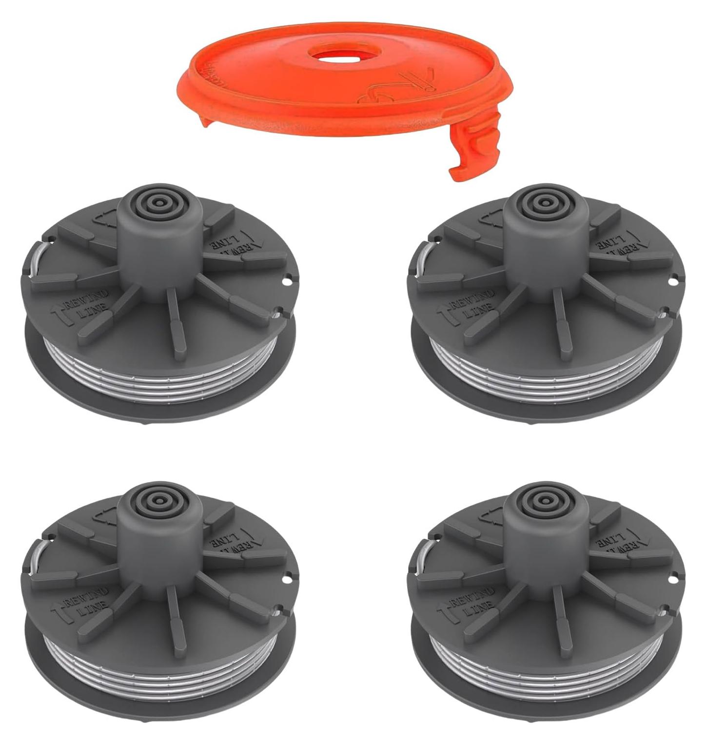 OEM Trimmerfadenspulen 6,1 m x 1,65 mm (4 Spulen + 1 Spulenkappe)